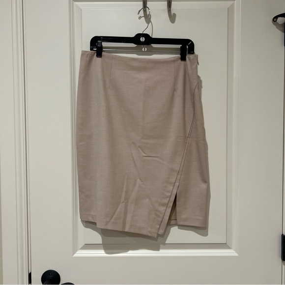 White House Black Market Dresses & Skirts - White House Black Market Tan Pencil Skirt Asymmetrical Slit
